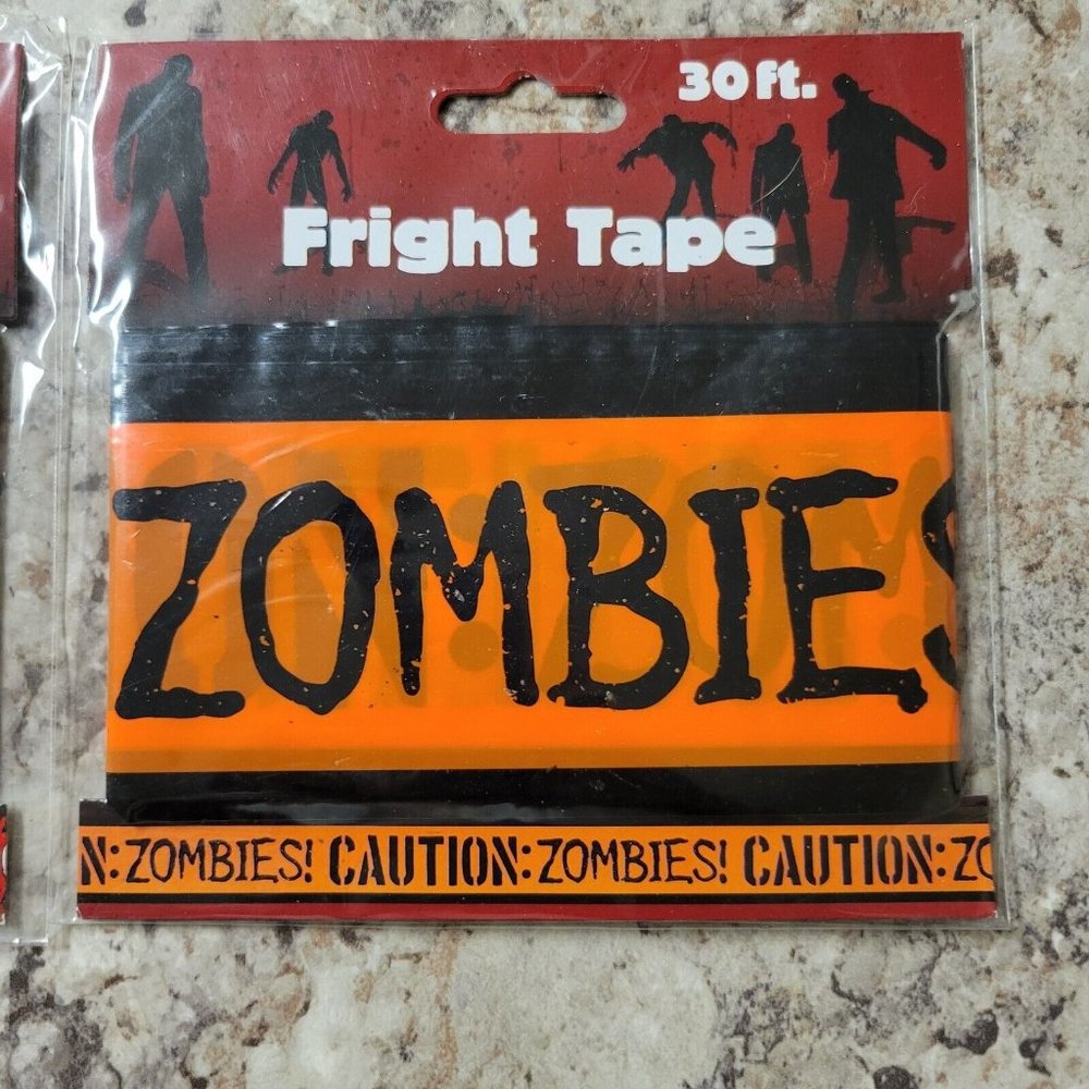 Lot of 2 Zombie Fright Tape Halloween Scary Party Decor - Picture 4 of 4